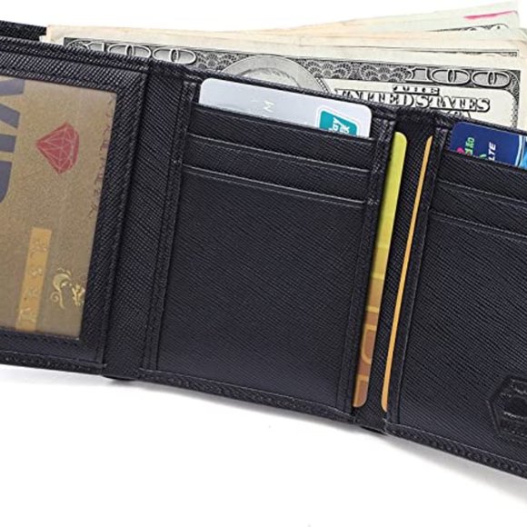NCNY Pit Stop Saffiano Leather & Fiber Carbon Men's Wallet with RFID Blocking - Picture 4 of 6